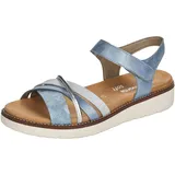 remonte Riemchensandale Damen Blau/Silber 38
