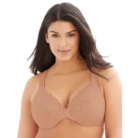 GLAMORISE Tief geschnittener WonderWire-BH mit Spitze - Cappuccino Unterwäsche Damen