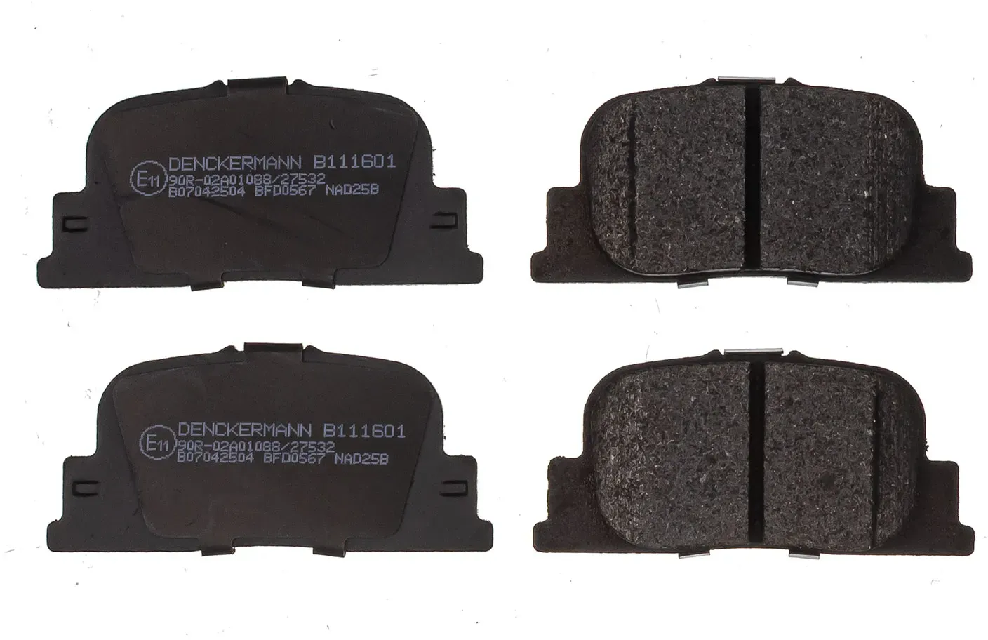 DENCKERMANN Bremsbelagsatz, Scheibenbremse b111601 Hinterachse für TOYOTA