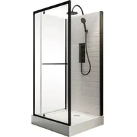 Komplettdusche SCHULTE Jersey II 90 x 90 x 215 mm schwarz - Schwarz