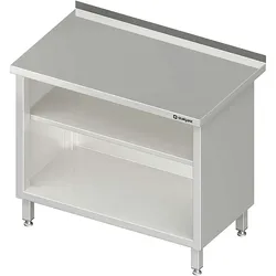 Stalgast Edelstahl Arbeitsschrank offen, mit Grund- und Zwischenboden, 1700x700x850 mm, mit Aufkantung, verschweißt