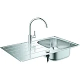 Grohe Bau Set Küchenspüle, mit BauEdge Einhand-Spültischbatterie, 31562SD1