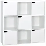 Mondeer Bücherregal 9 Fächer mit 5 Türen Weiß
