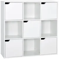 Mondeer Bücherregal 9 Fächer mit 5 Türen Weiß