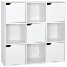 Mondeer Bücherregal 9 Fächer mit 5 Türen Weiß