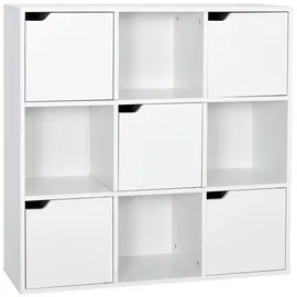 Mondeer Bücherregal 9 Fächer mit 5 Türen Weiß