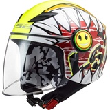 LS2 LS2, Motorradhelm für Kinder Funny Crunch Gloss White H-V Yellow, S