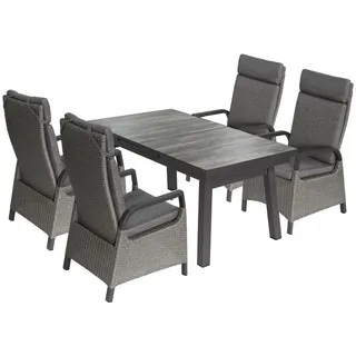 Green Spirit »Darwin 4« Gartenmöbel Set, Aluminium, für 4 Personen - Grau