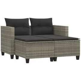 vidaXL Gartensofa 2-Sitzer Loungeset hellgrau