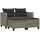 vidaXL Gartensofa 2-Sitzer Loungeset hellgrau