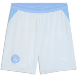 Puma Sporthose "Manchester City 26/27 Shorts Herren", Gr. XXL, Normalgrößen, weiß (icy blau team light), Obermaterial: 100% Polyester. Besatz: 88% Polyester, 12% Elasthan. Einsatz: 100% Polyester, regular fit, Hosen Sporthose