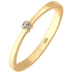 Elli Solitär Klassisch Kristalle 925 Silber Ringe   Damen 