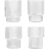 Ferm Living Ripple Gläser niedrig transparent 4 St.