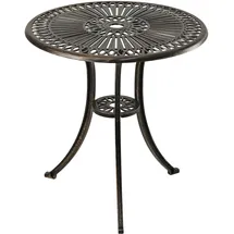 Relaxdays Gartentisch Ø 60 x 65 cm Schwarz/Bronze