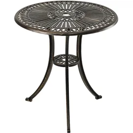 Relaxdays Gartentisch Ø 60 x 65 cm Schwarz/Bronze