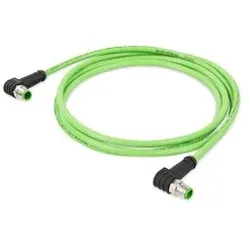 Wago 756-1204/060-100 ETHERNET-Leitung, M12D-Stecker, winklig, M12D-Stecker, winklig, grün 7561204060100