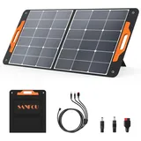 Solar Panel 100W, Solarpanel Faltbar mit 2 x USB-Anschluss, Solarmodul für Tragbare Powerstation, Outdoor Garten, Wohnwagen und Camping