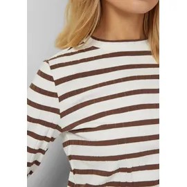 s.Oliver Geripptes Langarmshirt Braun/Creme XXL