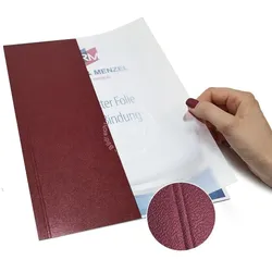 Deckblätter A4 Halb Folie - Halb Karton bordeaux