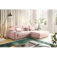 KAWOLA Ecksofa Lana Cord Recamiere rechts rosa