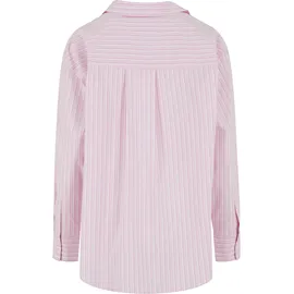 URBAN CLASSICS Ladies Oversized Striped Blouse Pink/Weiß M