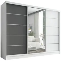A&J MöbelLand Schiebetürenschrank AURELIA 1 200 x 215 x 59,5 cm Weiß/Graphit