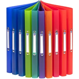 Oxford Ringbuch A4, 2 cm, 2 Ringe, Kunststoff, 8 Farben, 10 Stück
