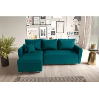 99rooms Bonna Ecksofa Türkis Velours KRONOS Links