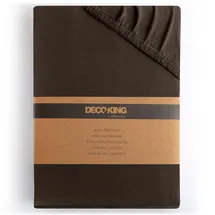DecoKing Spannbettlaken Jersey 120 x 200 - 140 x 200 cm braun