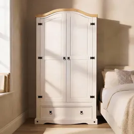 Idimex Kleiderschrank Campo 100 x 190 x 51 cm Weiß/Natur