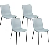Beliani Esszimmerstuhl 4er Set GLENDIVE Hellblau