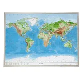 georelief Vertriebs GbR Welt Gross 1 : 53.000.000 mit Aluminiumrahmen