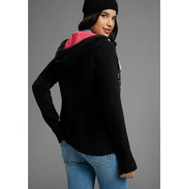 KangaROOS Fleecejacke in Schwarz-pink | Gr.: 52/54,