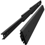 VADANIA Schwerlast Schubladenschienen 1500mm, 132kg Tragfähigkeit mit Kugelgelagerten Schubladenauszug, 3-teiliger Vollauszug, Seitenmontage, Schwarz #A76, 1 Paar