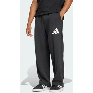 Adidas Essentials Wide Leg 3 Bar Logo Joggers Black / White S