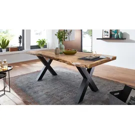 'massivart' Esstisch Baumkantentisch 140 cm massiv Mango - TOMASO