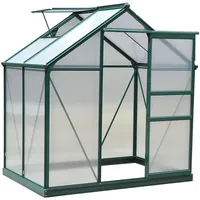 Outsunny Gewächshaus Aluminium Treibhaus mit Dachfenster 190 x 132 x 201 cm