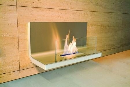 Radius Design Ethanol Kamin wall flame I matt, weiß, klar 536 n