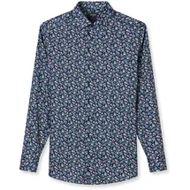Olymp Luxor, modern fit New Kent", Herren, Gr. 43, Normaler Arm, marine, 100% Baumwolle, Hemden,