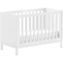 Vipack Babybett VIPACK "in gradlinigem Design, standfest gebaut, pflegeleichte Oberfläche", weiß, B:66,2cm H:85,2cm L:125cm, Holzwerkstoff, Massivholz, Babybetten, Babybett, 60x120 cm, 3-fach verstellbarer Lattenrost, Ausf. weiß lackiert
