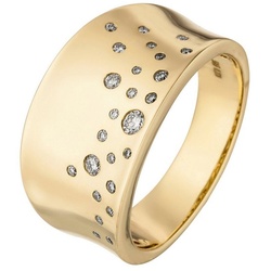 JOBO Diamantring, breit 585 Gold mit 25 Diamanten gelb|goldfarben 56