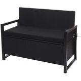 MCW Poly-Rattan 2er Sitzbank F39 anthrazit Kissen Schwarz