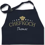 Kinderschürze Schürze Kinder Jungen Mädchen - Kochschürze - Chefkoch mit Name I Geschenk für Koch - 7-14 Jahre - Navy Blau - kinderkochschürze kochen chef kinderkochschürzen kind küche - 7-13 Jahre