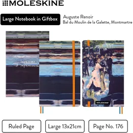 MOLESKINE GERMANY Moleskine Impressionismus Notizbuch limitierte Ausgabe, L/A5, liniert, fester Einband, mit Box