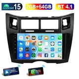 ESSGOO Autoradio 9'' 64G Android 15 passend Yaris XP90 2005-2012 Carplay Navi Autoradio (RDS, 4+64GB(optional), Digitalradio (DAB), DAB (optional), FM, SWC, Apple Carplay Android Auto GPS Navi WIFI BT EQ) schwarz