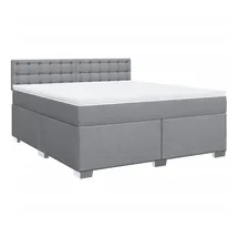 vidaXL Boxspringbett mit Matratze Hellgrau 180x200 cm Stoff