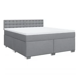 vidaXL Boxspringbett mit Matratze Hellgrau 180x200 cm Stoff
