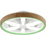 Brilliant LED Deckenleuchte mit Ventilator Gaiano Ø 48 cm 48 W holz/weiß