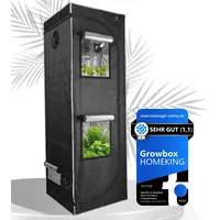 HOMEKING Growzelt 60x60x180 - Zuchtzelte für Hydrokulturen 2X Sichtfenster Reflexionsstark Grow Box Gewächshaus Indoor für Hydroponic System Varianten (Gray Version)