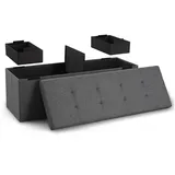 Blumtal Sitzbank mit Stauraum + 2 extra Boxen - Truhenbank mit Stauraum 110x38x38 cm - Sitztruhe mit Stauraum - Bequemer Hocker mit Stauraum - Sitzhocker mit Stauraum - Ottoman - Sitzbox in Anthrazit